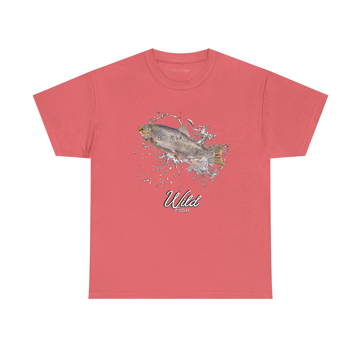 T-shirt featuring a photo of a Wild Chinook Salmon Fish with a water splash graphic design!