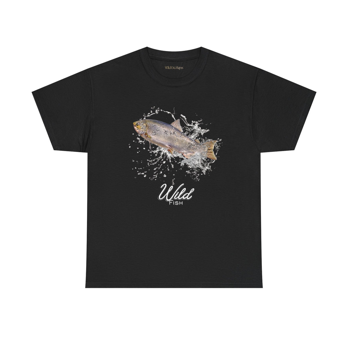 T-shirt featuring a photo of a Wild Chinook Salmon Fish with a water splash graphic design!
