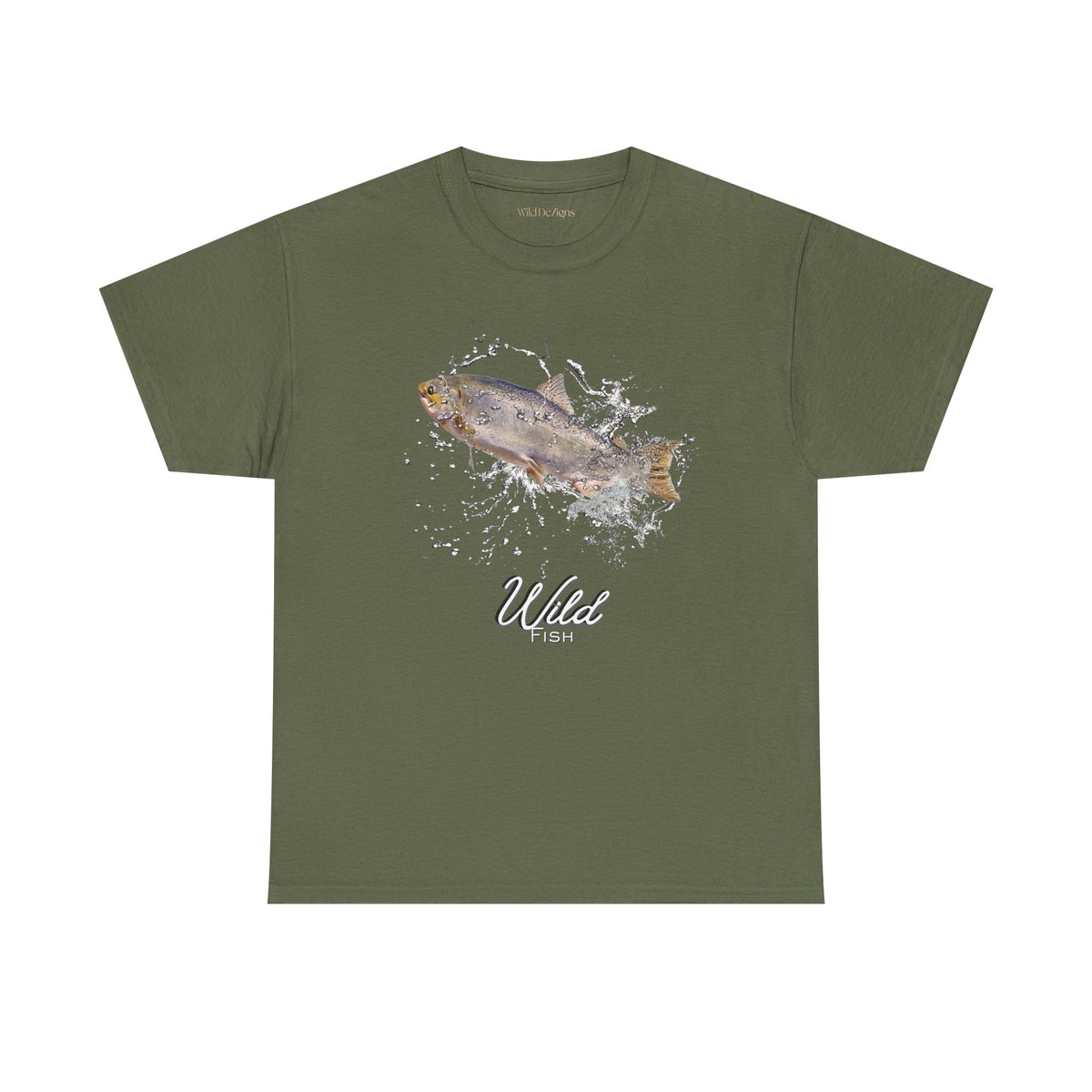 T-shirt featuring a photo of a Wild Chinook Salmon Fish with a water splash graphic design!