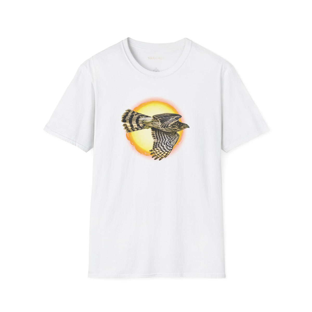 Flying Hawk Photo with Sun Graphic Tee - Unisex Heavy Cotton T-Shirt
