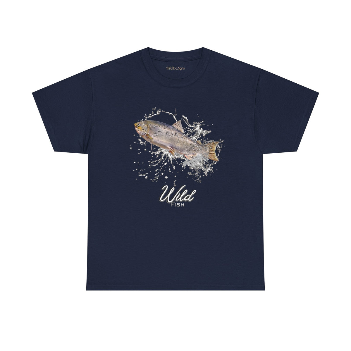 T-shirt featuring a photo of a Wild Chinook Salmon Fish with a water splash graphic design!