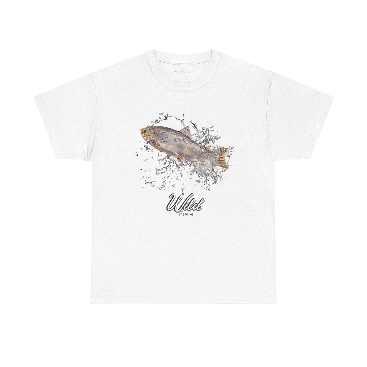 T-shirt featuring a photo of a Wild Chinook Salmon Fish with a water splash graphic design!